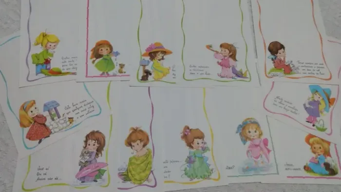Lote de papel de carta antigo 12 folhas Coleção Paula Ambrosiana.