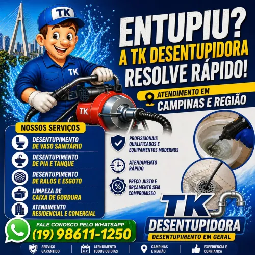 Desentupidora em Campinas, Desentupimento de Encanamento em Geral *