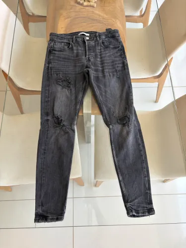 Calça Masculina Zara Man Cinza Grafite Slim - Tam. EUR 42 (40/42 BR)?
