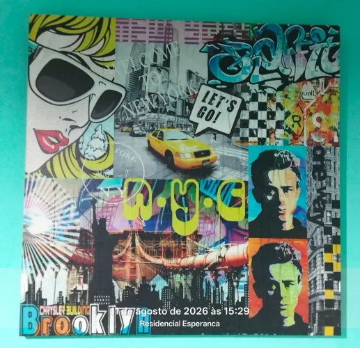 Quadro Decorativo Urban Art / Pop Art New York - 80cm