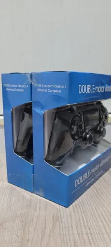 kit 02 Controles Game PC Double Motor Vibration 4 Wired Compativel Console e Smartphone