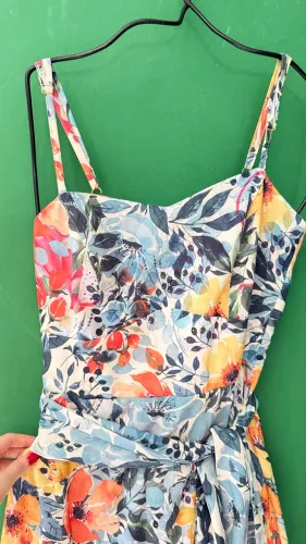 Vestido de festa longo floral DMETAL - TAMANHO P|34-36