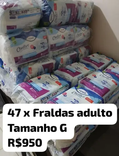 47 Fraldas Adulto tam. G - R$950