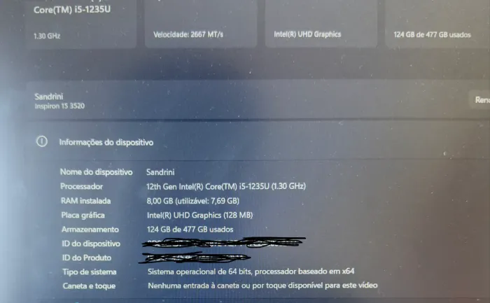 Notebook Dell Inspiron 15