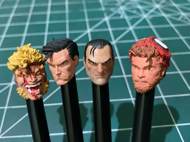 Lote completo 4 heads custom homem aranha Marvel legends punisher action figures