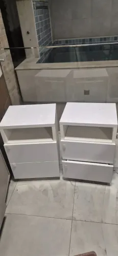 2 Criado mudo todo em mdf laca branco