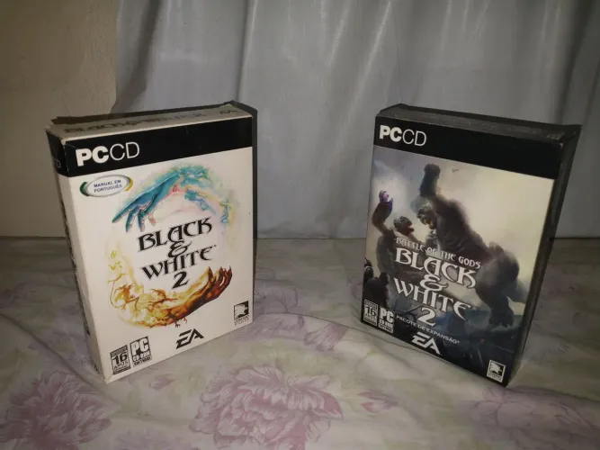 Black and White 2 + expansão Battle of the Gods jogo exclusivo PC CD Mini Box CIB EA