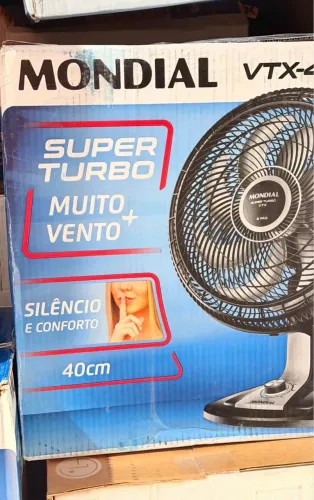 MONDIAL Ventilador 40cm Super Turbo 8 Pás, Preto/Prata, 140W, 220V - VTX-40-8P LACRADO
