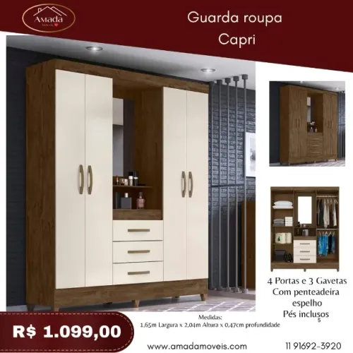 Guarda Roupa Capri, a pronta entrega