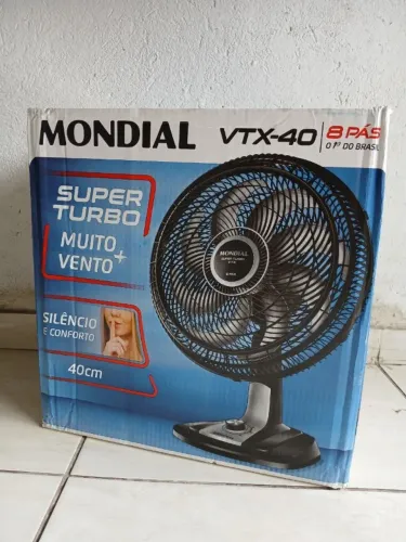 MONDIAL Ventilador 40cm Super Turbo 8 Pás, Preto/Prata, 140W, 220V(Novo)