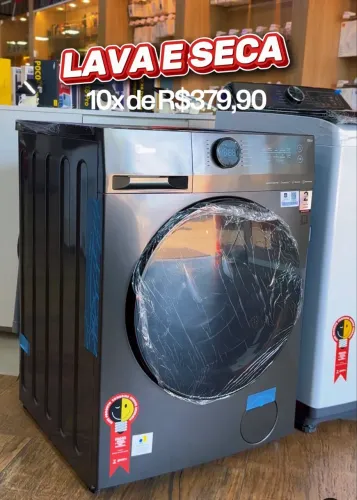 LAVA E SECA MIDEA 13 KG INOX Look com WI-FI