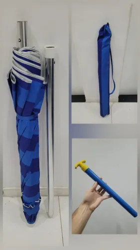 Guarda sol Mor grande | Azul | Acompanha bag + tira areia