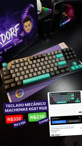 Teclado Mecânico KG87 RGB - Machenike