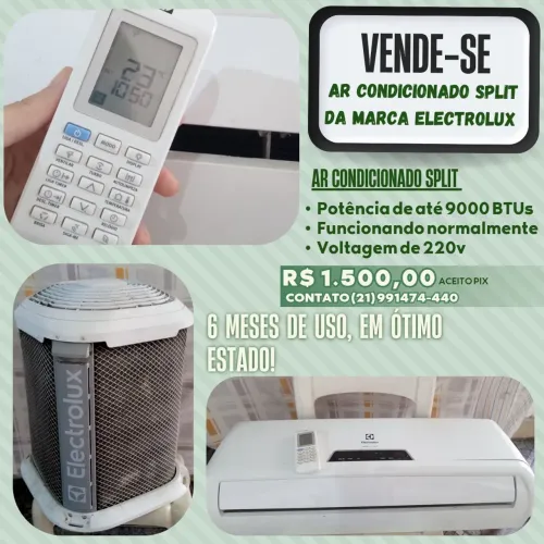 AR CONDICIONADO SPLIT ELECTROLUX SEMI-NOVO
