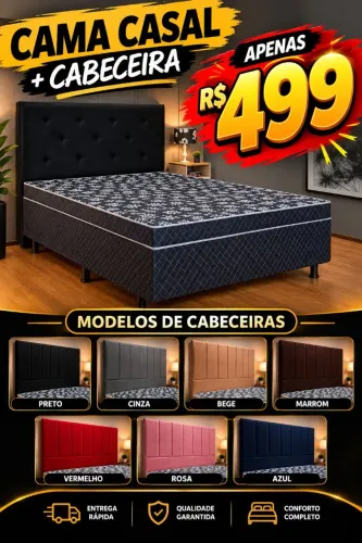 Cama box casal com cabeceira
