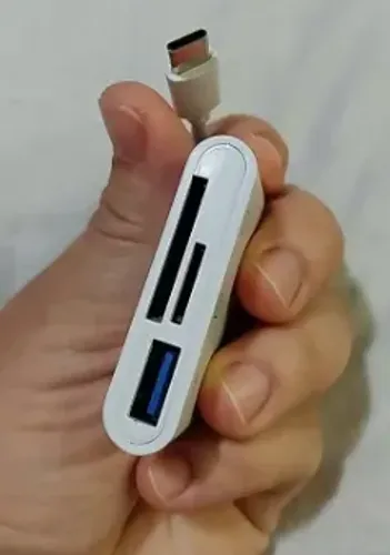 Hub USB Tipo C Micro 5 em 1 Leitor de Cartão TF/SD OTG Adaptador para Celular Computador