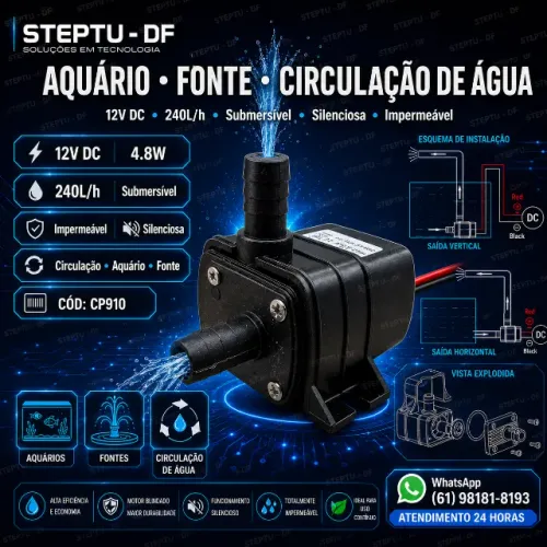 Bomba 12V 4.8W 240L por hora circulando bomba submersível, impermeável, silencio COD-CP910