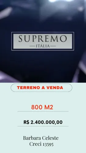 SUPREMO ITALIA TERRENO A VENDA