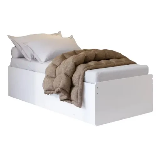 Cama de solteiro com cama auxiliar.
