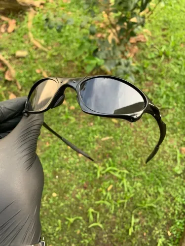 Penny Metal Preto Óculos Pintura Elestrostática Lupa Premium Lentes Brilho Reto A+