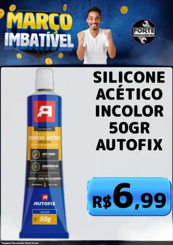 SILICONE ACÉTICO INCOLOR 50GR AUTOFIX