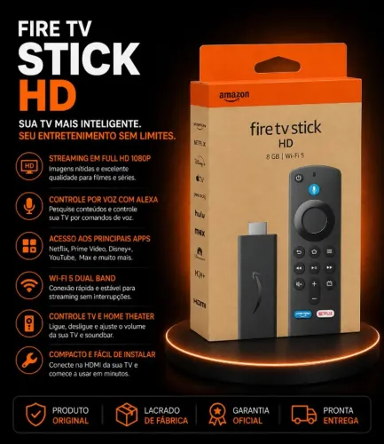 Amazon Fire TV Stick Full HD Transforme Sua TV em Smart
