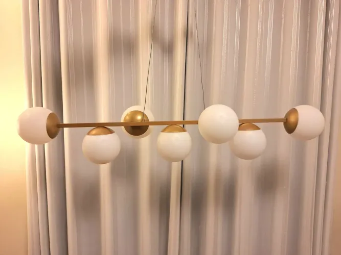 Lustre pendente 1,2mt Globo dourado
