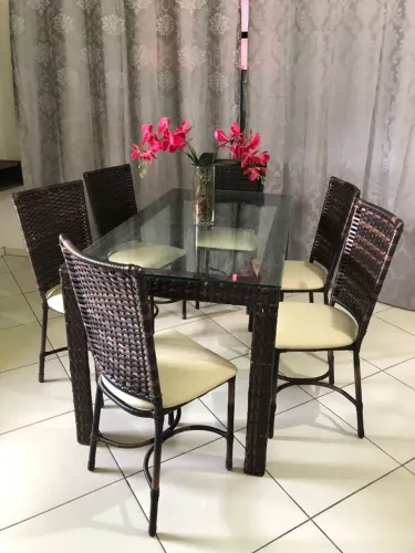 MESA PARIS COM 6 CADEIRAS BAIXA