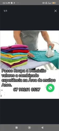 Passo roupa a domicílio 