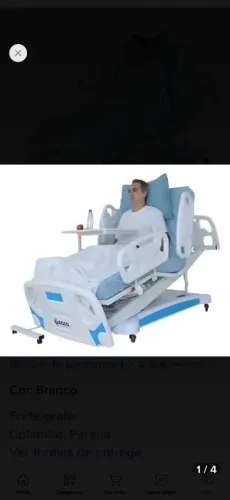 Cama Elétrica Poltrona 8mov + Colchão D45 + Mesa De Refeição