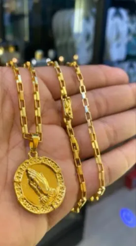 corrente banhada há ouro, envernizada 
