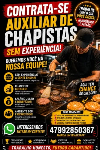 Contrata se auxiliar de chapistas