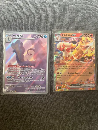 Lote 2 Cartas Pokémon Aurorus 092/088 + Reshiram ex 030/159 Originais