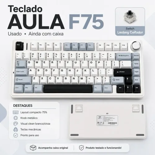 Teclado Aula F75 // Usado em ótimo estado.