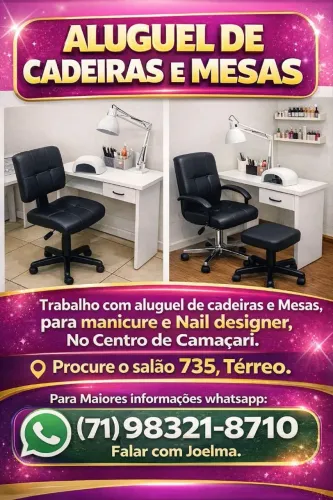 Aluguel cadeira e mesa 