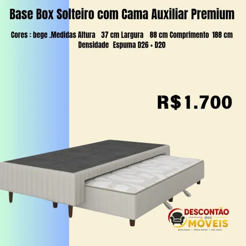 Base box solteiro com cama auxiliar premium