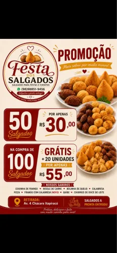 Salgados de festa promoção
