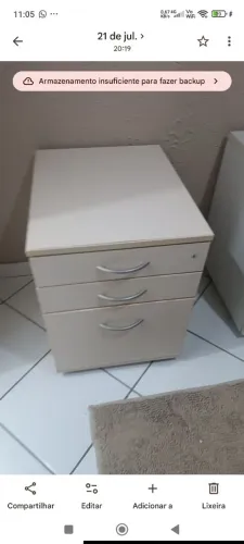Escrivaninha gaveteiro interno metálica
