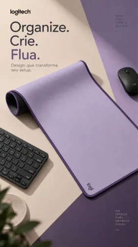 Mousepad Desk Mat Logitech 300x700mm Lilás