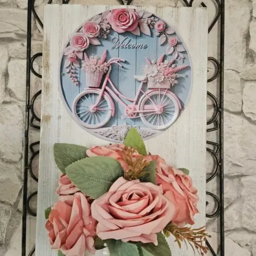 Quadro artesanal com rosas