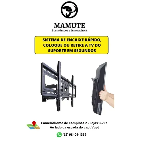 Suporte De Parede Universal Para Tvs De 26" A 63", Movimento Giratório Suporte Até 50kg