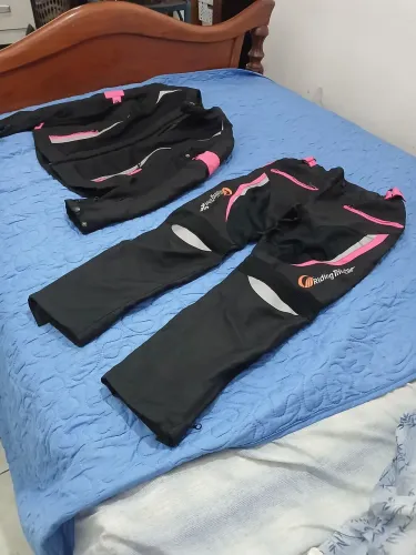 Conjunto de roupa feminina para motoqueiro 