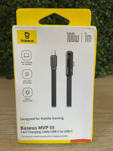 Cabo Baseus tipo C mvp3 90 graus 100W 1M