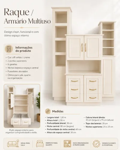 Estante multiuso madeira R$650