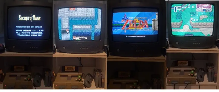 Super Nintendo Original + TV Philips CRT + Flashmaster | Pronto para Jogar