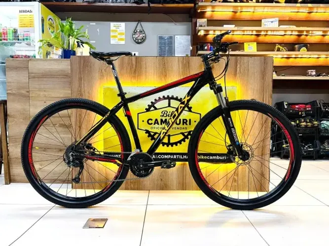 BICICLETA AUDAX 100 PRO PRETO/VERMELHO ARO 29 TAM 19 27V