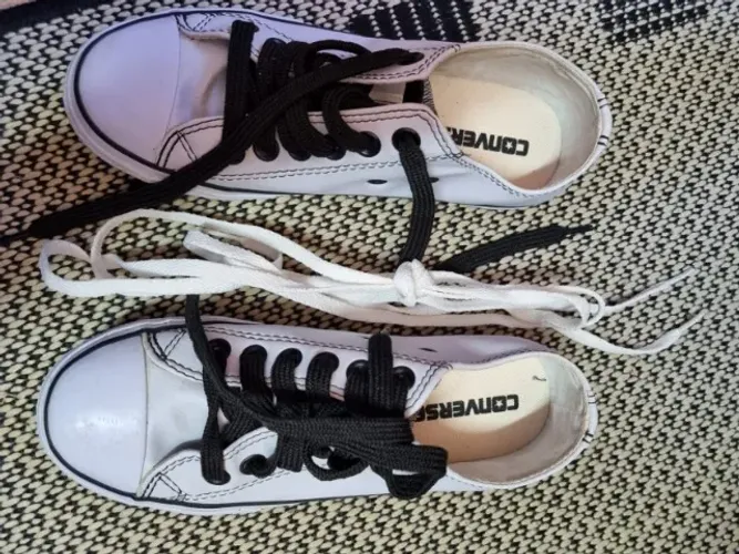 Converse All Star Branco couro, tamanho 36