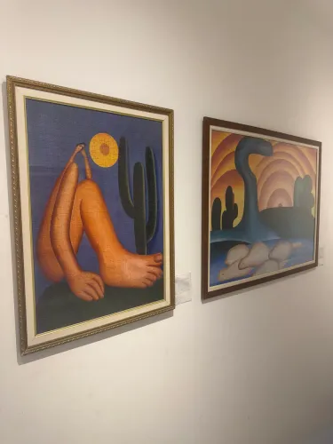 Coleção Tarsila do Amaral - Abaporu + Sol Poente | Quadros montados à mão com molduras