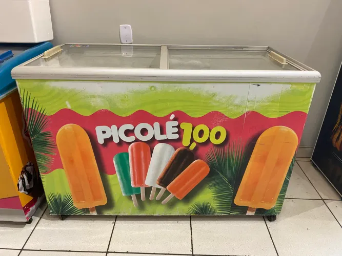 Freezer tampa de vidro