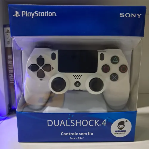 CONTROLE BRANCO COMPATÍVEL PS4/PC/SMARTPHONE